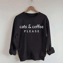 Cats & Coffee Please Sweatshirt