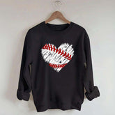 Distressed Baseball Heart Sweatshirt