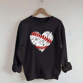 Distressed Baseball Heart Sweatshirt