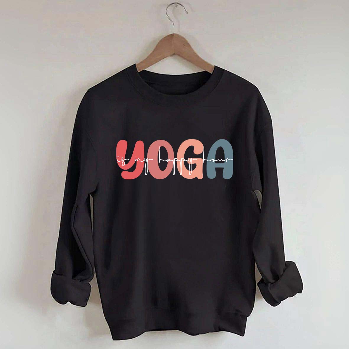 Retro Yoga Is My Happy Hour Sweatshirt