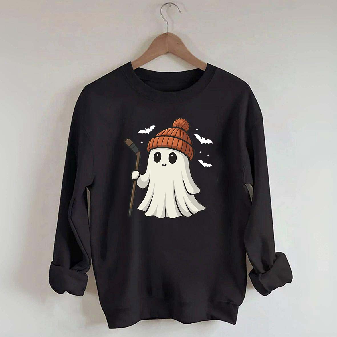 Fun Hockey Halloween Cute Ghost Sweatshirt