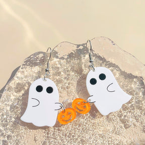 Cute Ghost Pumpkin Halloween Cartoon Earrings