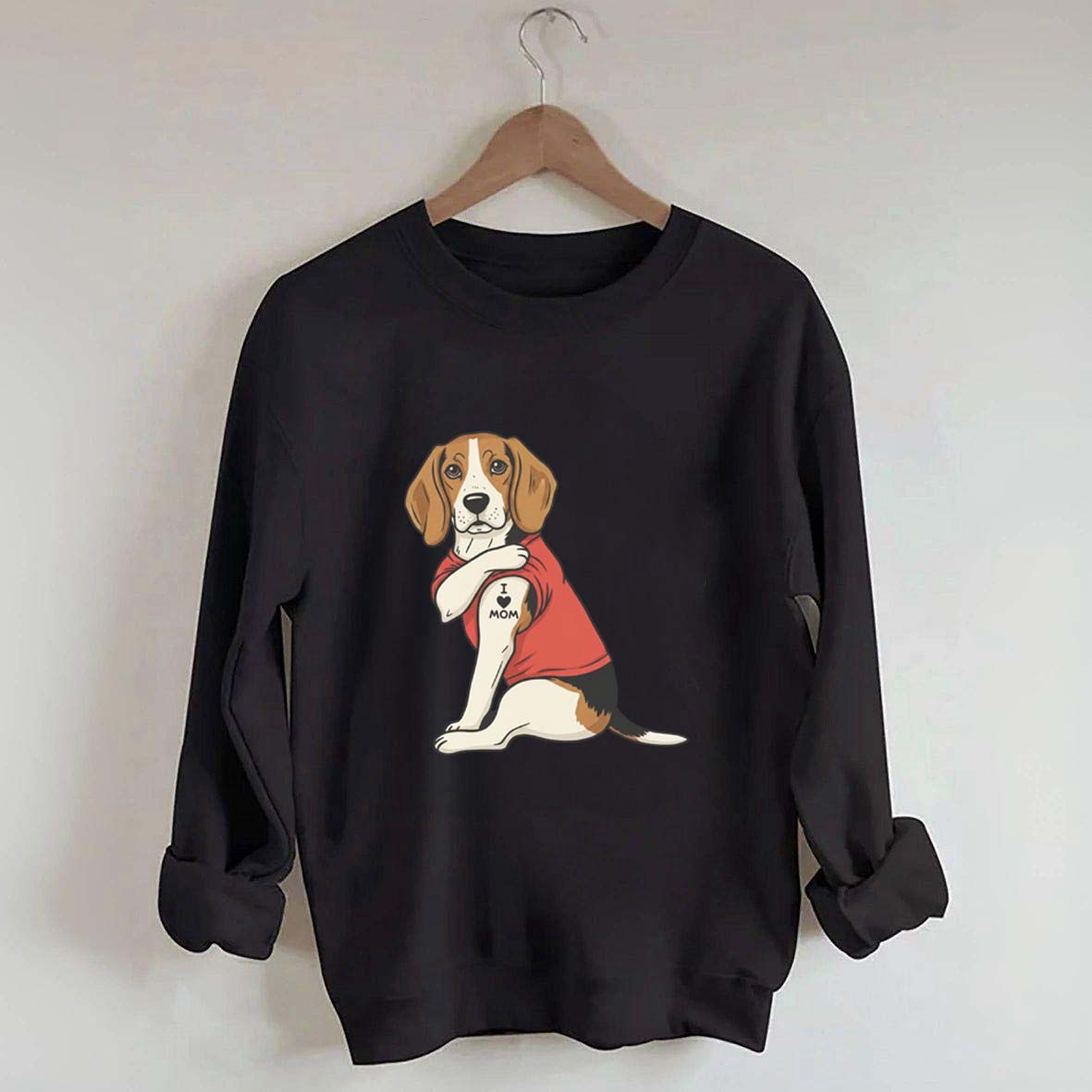 Featuring Tattooed Dog I Love Mom Sweatshirt
