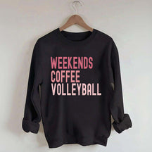 Weekend Coffee Volleyball Pink Sweatshirt