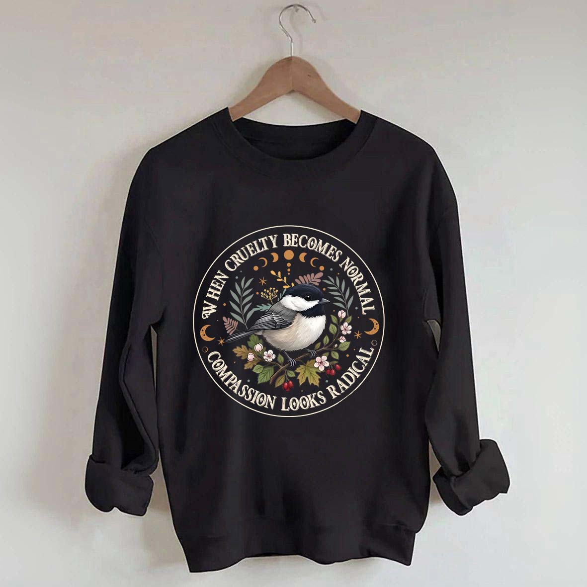 Radical Compassion Floral Bird Sweatshirt