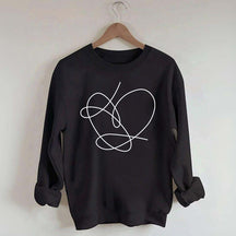 Minimalist Heart Line Art Sweatshirt