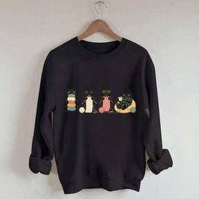 Black Cats Knitting Funny Sweatshirt