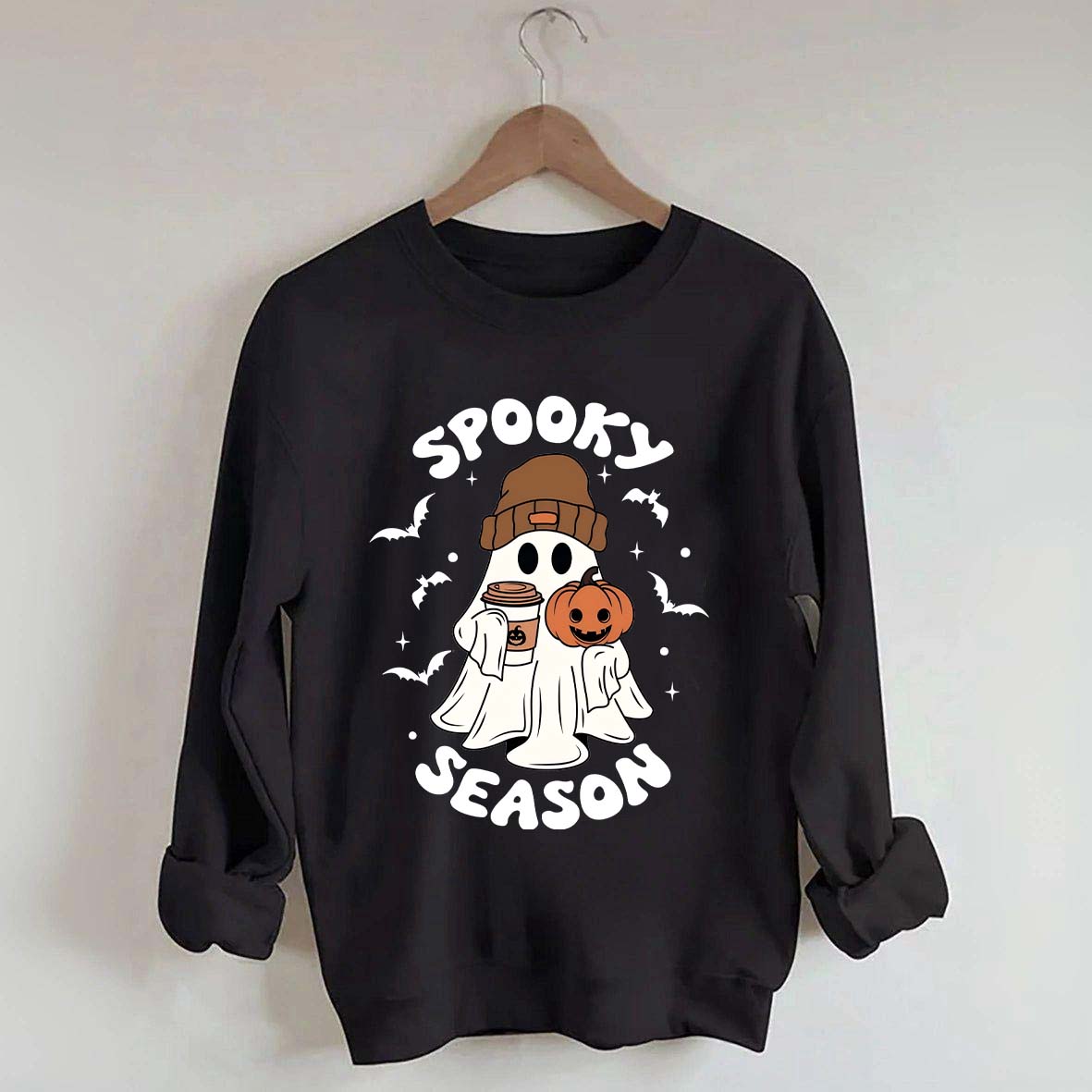 Halloween Ghost Spooky Season Coffee Sweatshirt