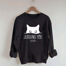 Judging You Silently Black Cat Sweatshirt