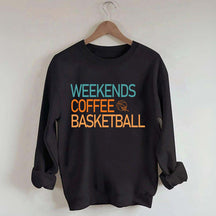 Weekends Coffee Basketball Vibes Sweatshirt