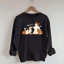 Pumpkin Ghost Dog Halloween Sweatshirt