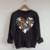 Happy Halloween Doodles Heart Sweatshirt
