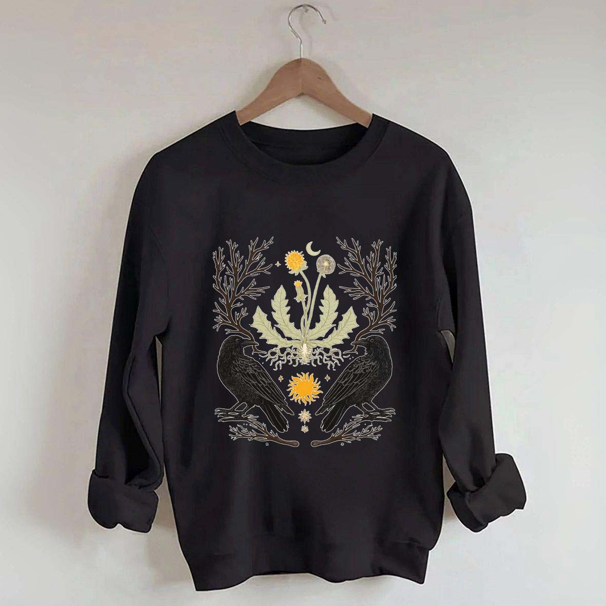 Ostara Raven Pagan Spring Equinox Sweatshirt
