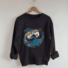 Vintage Otters Ocean Animals Sweatshirt