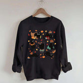 Thanksgiving Retro Black Cat Fall Sweatshirt