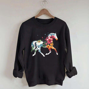 Floral Horse Wildflower Sweatshirt