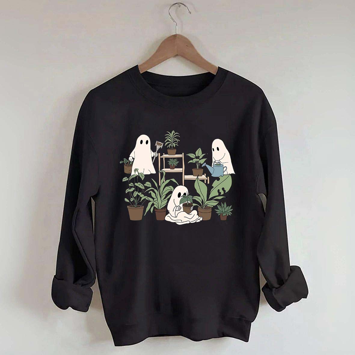 Ghost Houseplant Lover Gardening Sweatshirt