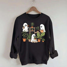 Cute Crazy Plant Lady Ghost Sweatshirt