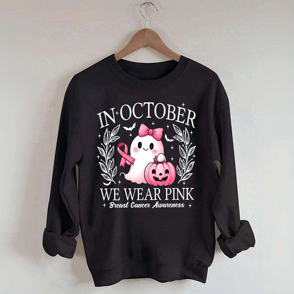 In October We Wear Pink Ghost Sweatshirt