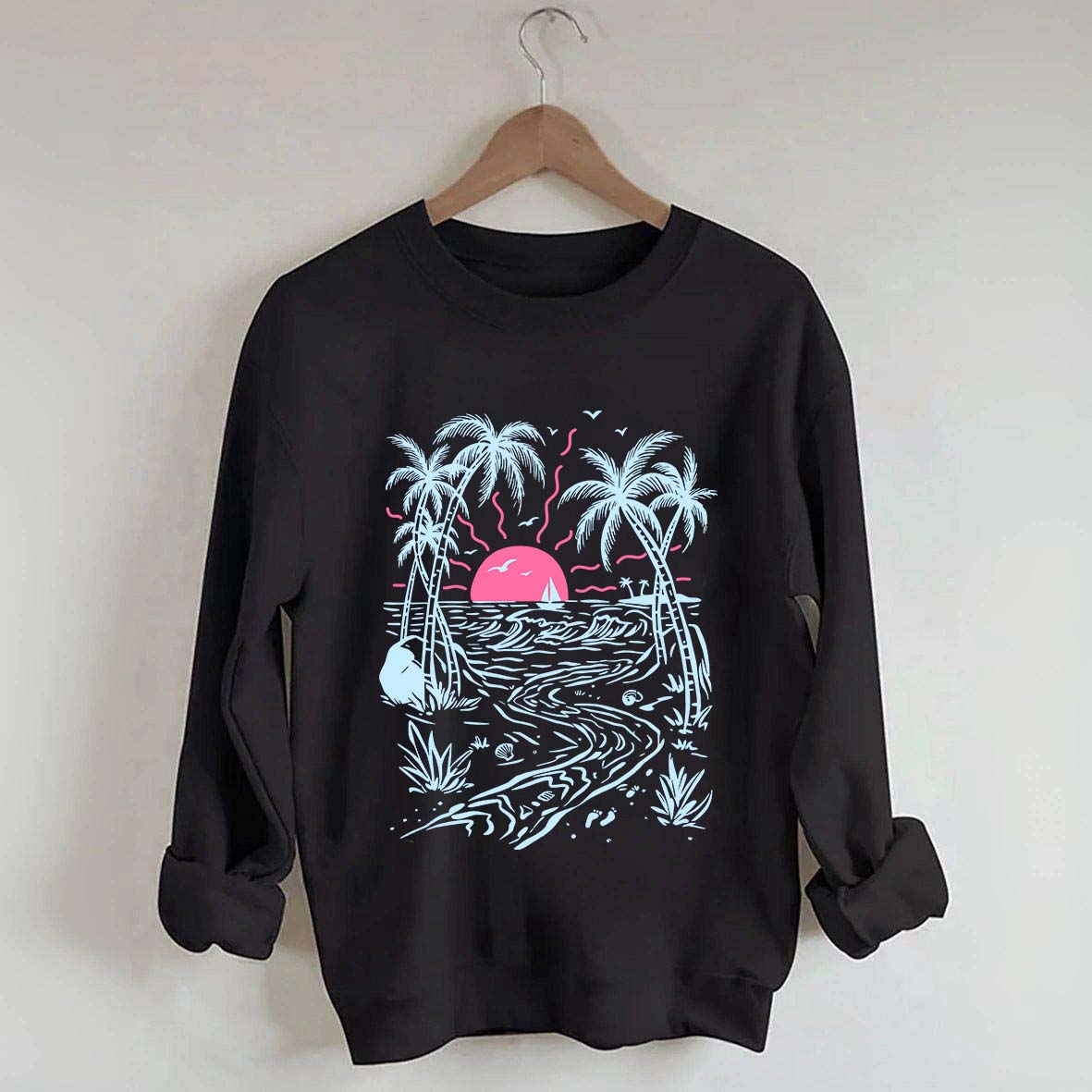 Salty Summer Beach Life Tree Sweatshirt
