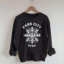 Park City Utah Snowflakes Ski Sweatshirt