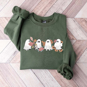 Floral Ghost Spooky Butterfly Sweatshirt