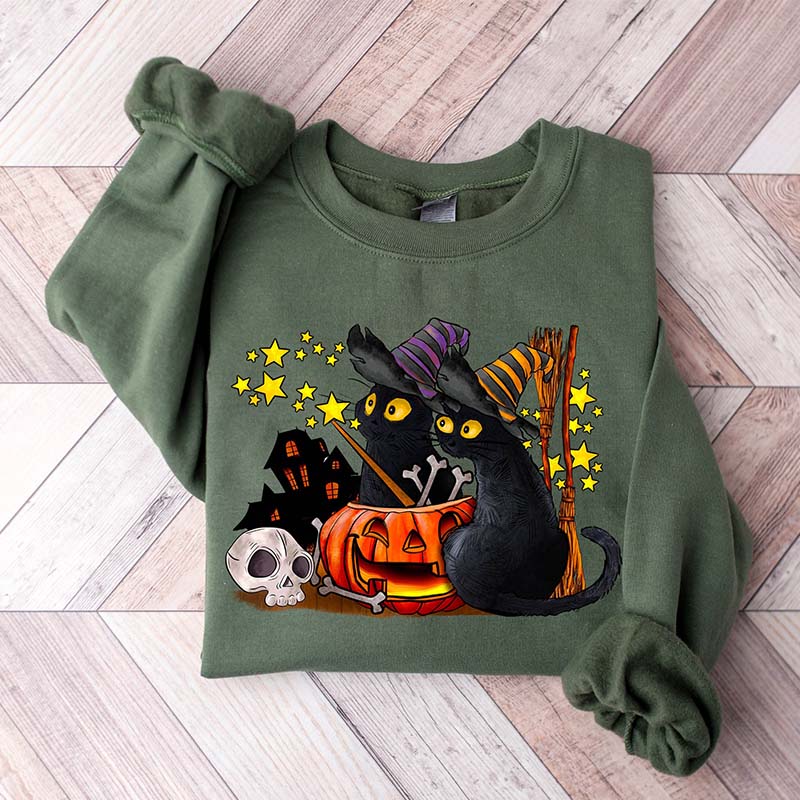 Cute Ghost Cat Lover Halloween Sweatshirt