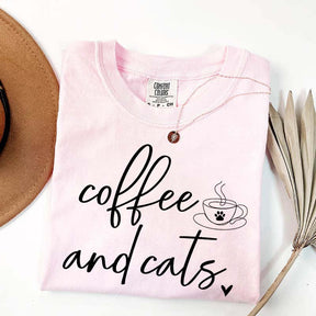 Minimalist Coffee and Cats T-Shirt