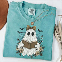Coquette Lace Ghost Reading T-Shirt