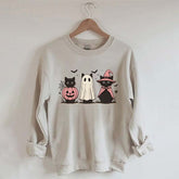 Boo Ghost Black Cat Sweatshirt