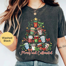 Merry And Caffeinated Christmas Tree T-Shirt