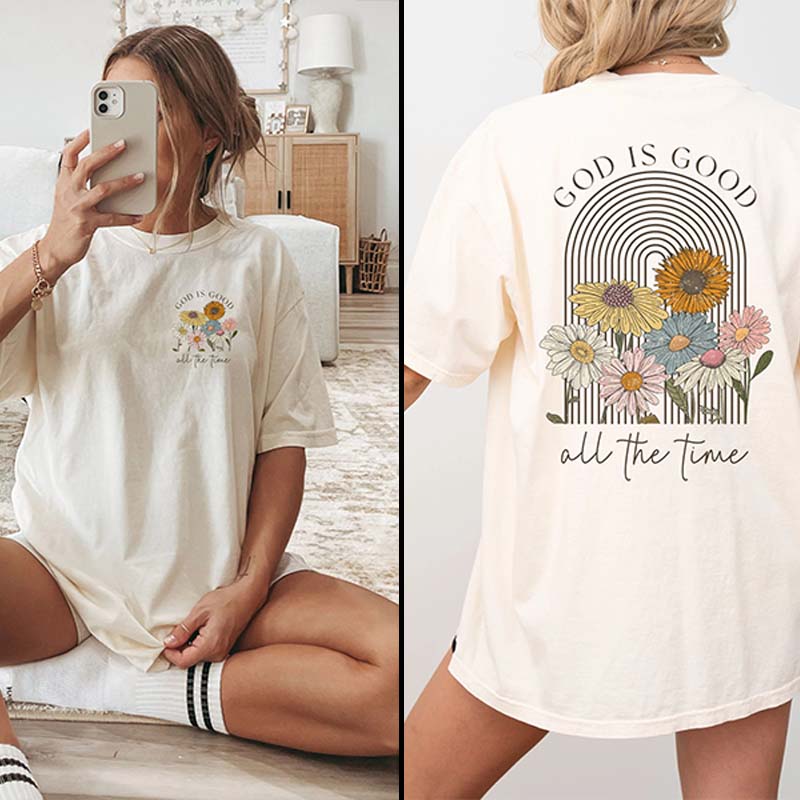 God is Good All the Time Vintage Floral T-Shirt