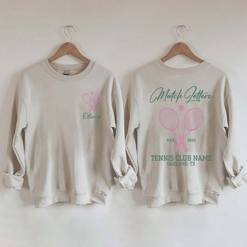 Personalized Tennis Club Coach Sweatshirt