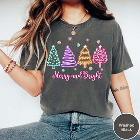 Merry and Bright Neon Christmas T-Shirt