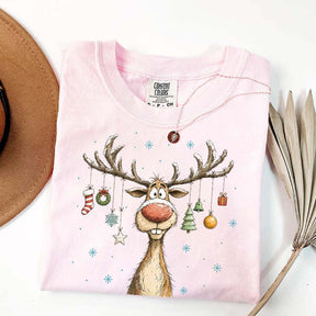 Retro Merry Christmas Retro Reindeer T-Shirt