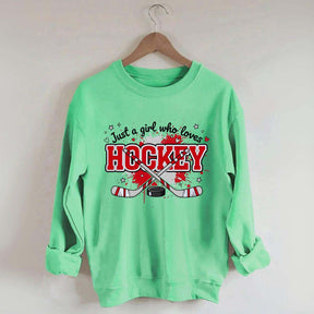Just a Girl Who Loves Hockey Red Sweatshirt