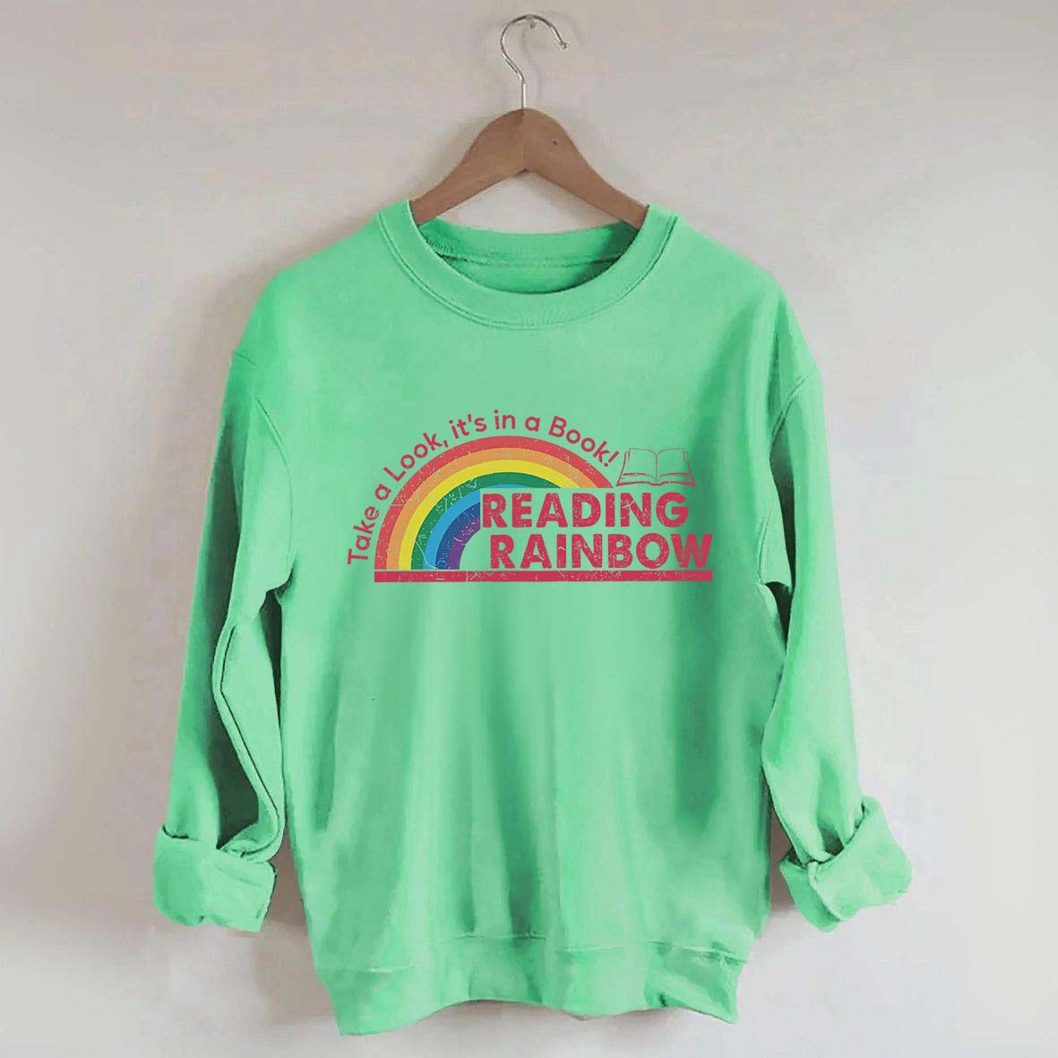 Teacher Reading Rainbow Sweatshirt