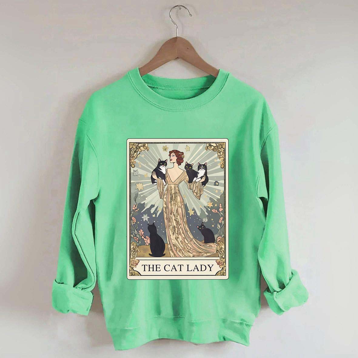 Cat Lady Tarot Card Vintage Sweatshirt