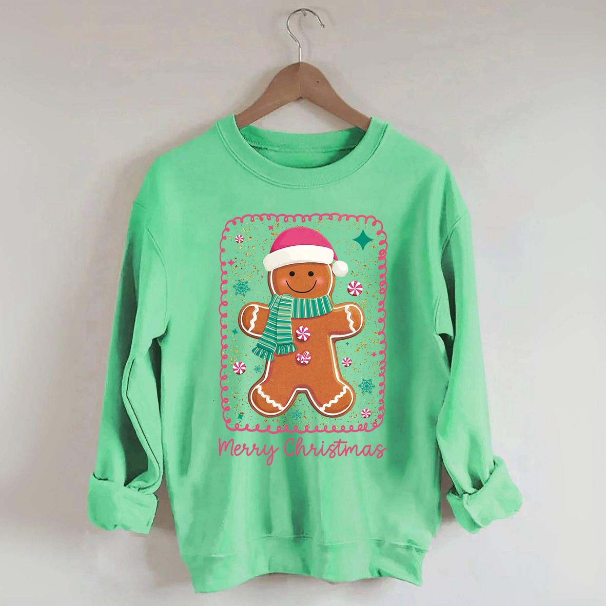 Preppy Gingerbread Merry Christmas Sweatshirt