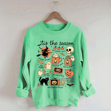 Vintage Women's Pumpkin Witch Graphic Sweatshirt