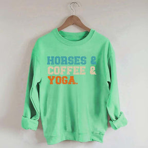Horses Coffee Yoga Sweatshirt
