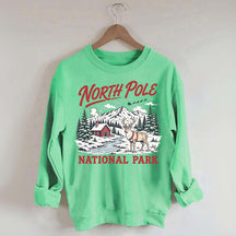 North Pole National Park Retro Christmas Sweatshirt