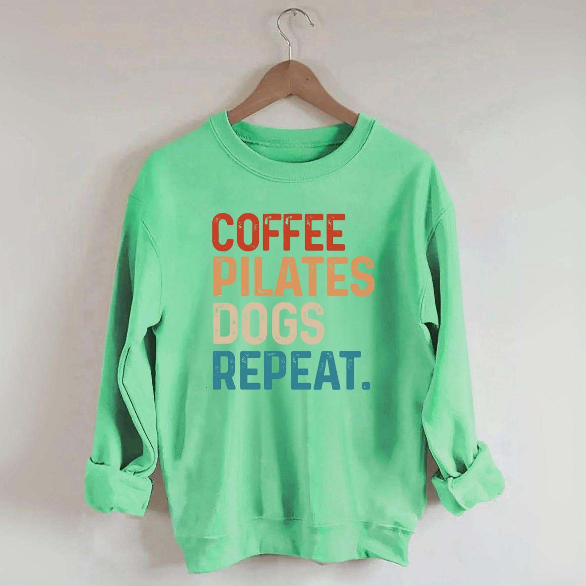 Coffee Pilates Dogs Repeat Sweatshirt