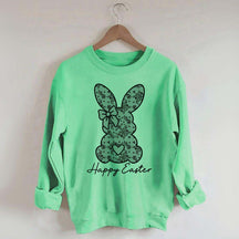White Lace Bunny Coquette Bow Sweatshirt