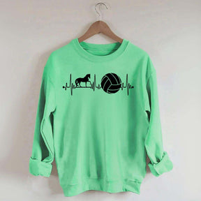 Funny Horse Volleyball Heartbeat Sweatshirt