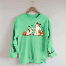 Pumpkin Ghost Dog Halloween Sweatshirt