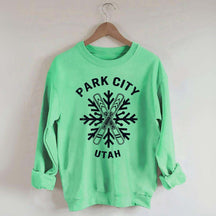 Park City Utah Snowflakes Ski Sweatshirt