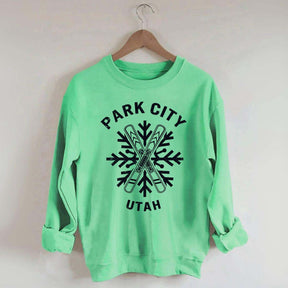 Park City Utah Snowflakes Ski Sweatshirt