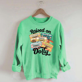 Raised On Dolly Retro Cassette Music Sweatshirt