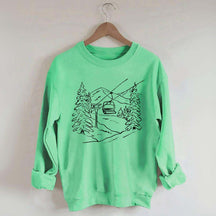 Mountain Graphic Winter Ski Sweatshirt